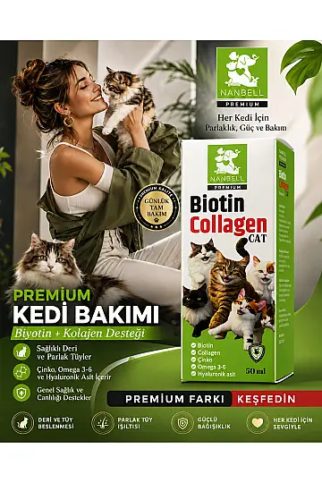 Kediler için Biotin & Collagen 100 ml