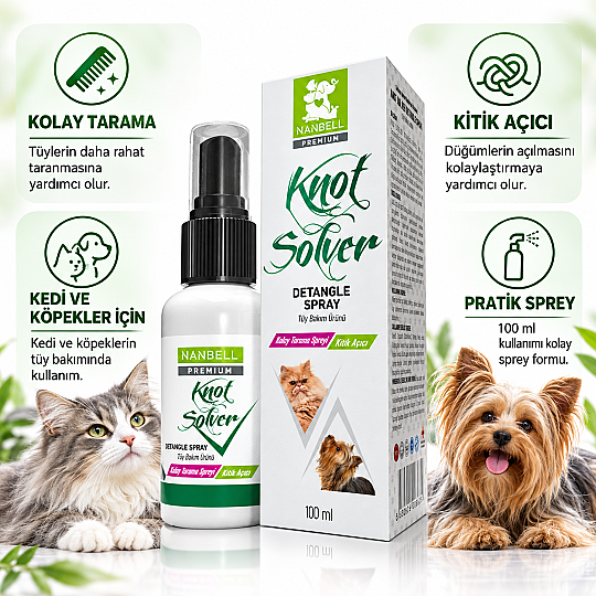 Knot Solver Kediler için Kıtık Açıcı / Kolay Tarama Spreyi 100ml - 2