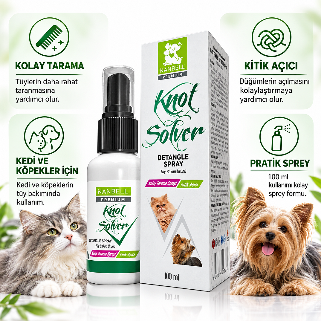 Knot Solver Kediler için Kıtık Açıcı / Kolay Tarama Spreyi 100ml - 2