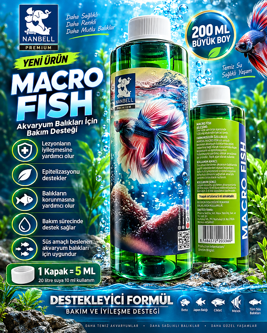 Macro Fish Akvaryum Balıkları İçin Bakım ve İyileşme Desteği 200 ml - 1