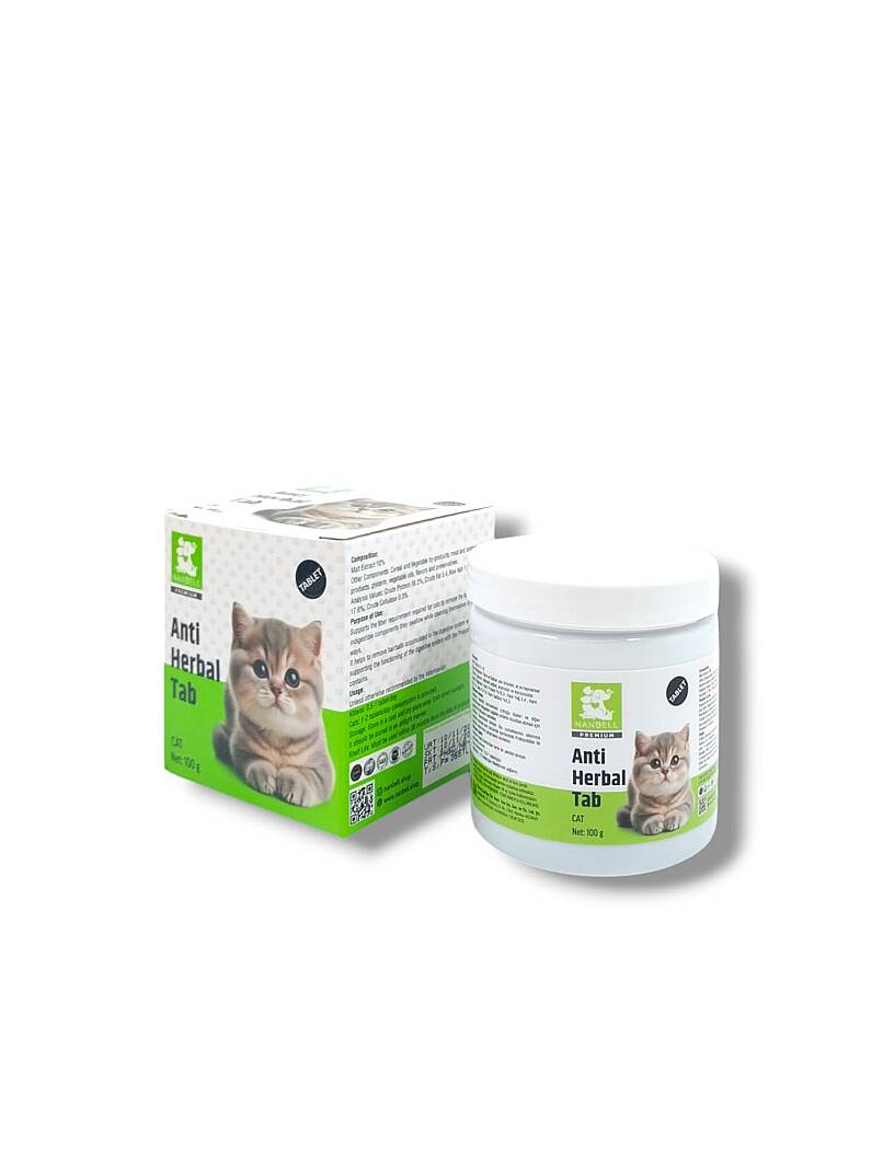 Nanbell Anti Herbal Tab Kediler Için Tüy Yumağı Önleyici Tablet 100 gr - 1